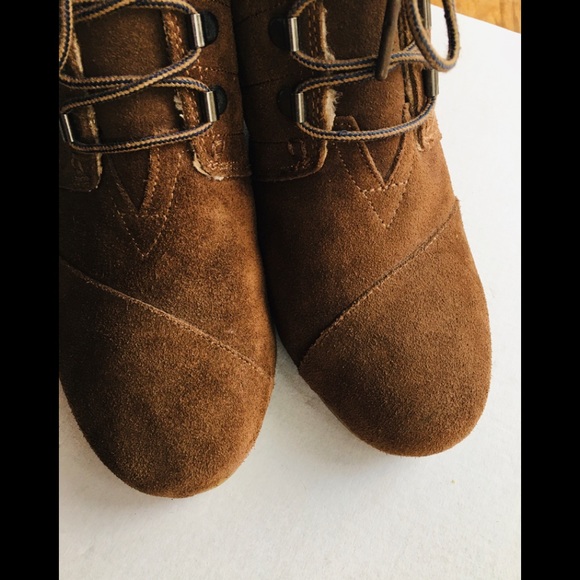 Toms Wedge boot Women’s Size 9 Brown Lined - Picture 4 of 12